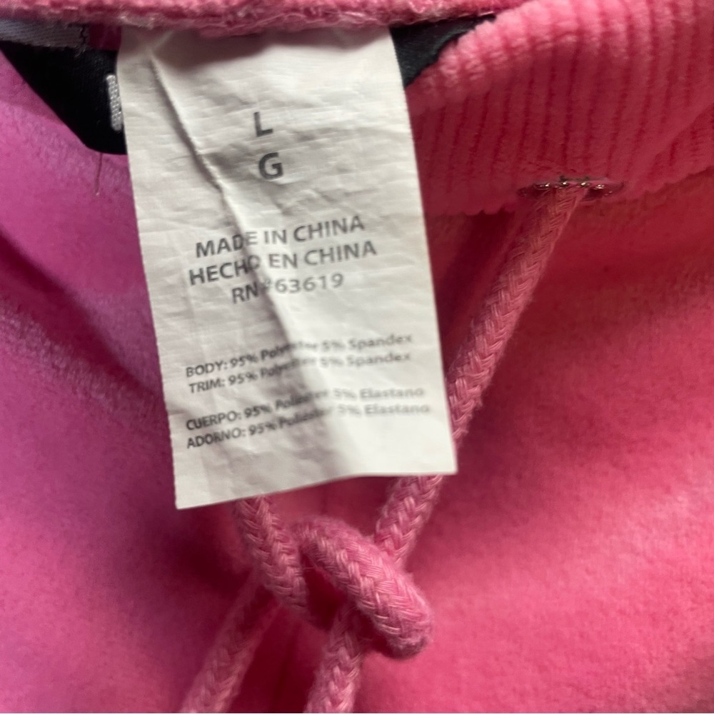 Bebe Y2K Pink Rhinestone Logo Velour Jacket and Pant Set - Picture 7 of 8